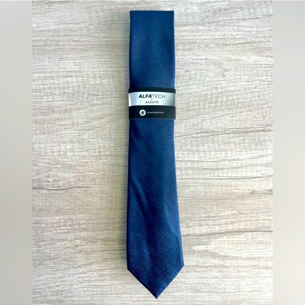 Alfani Munro Plaid Navy Blue Men's Tie